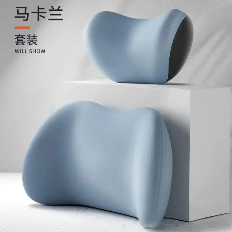 Car Headrest Lumbar Support Shoulder Pillow Memory Foam Headrest Lumbar Support Car Seat Backrest Cushion No LOGO Cross-border C