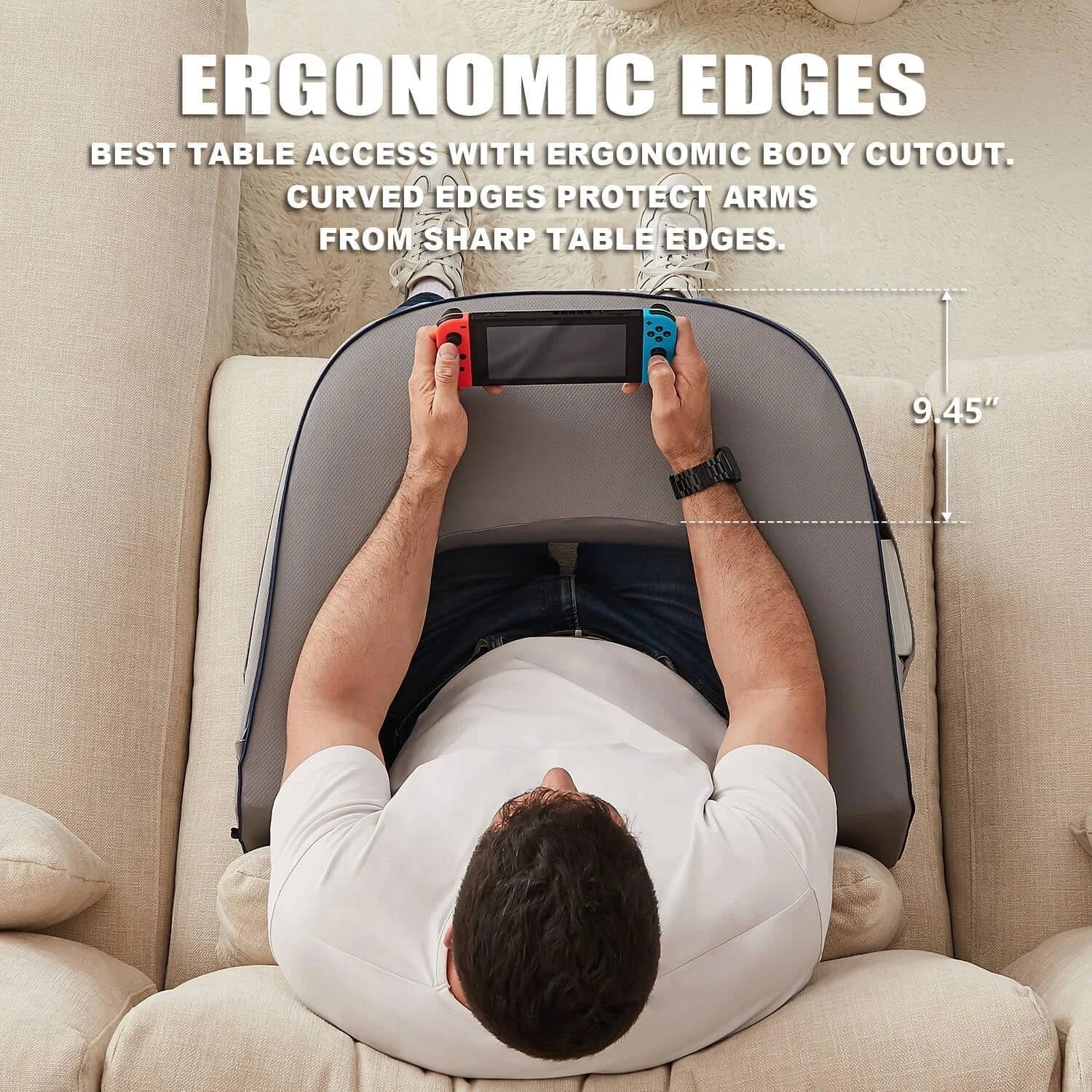 Gaming Pillow for Lap,Reading Pillow for Bed Memory Foam Bed Rest Pillow for Reading, Working, Playing Game