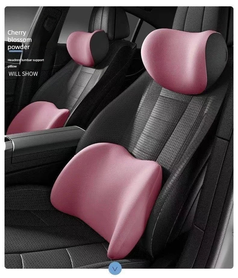 Car Headrest Lumbar Support Shoulder Pillow Memory Foam Headrest Lumbar Support Car Seat Backrest Cushion No LOGO Cross-border C