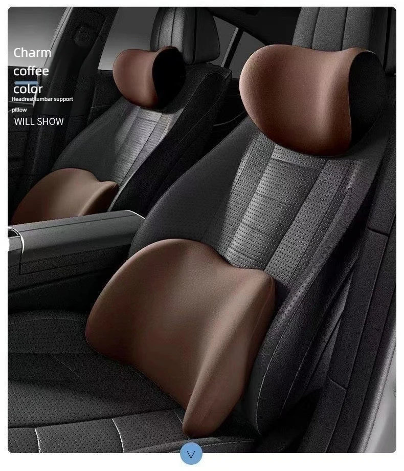 Car Headrest Lumbar Support Shoulder Pillow Memory Foam Headrest Lumbar Support Car Seat Backrest Cushion No LOGO Cross-border C