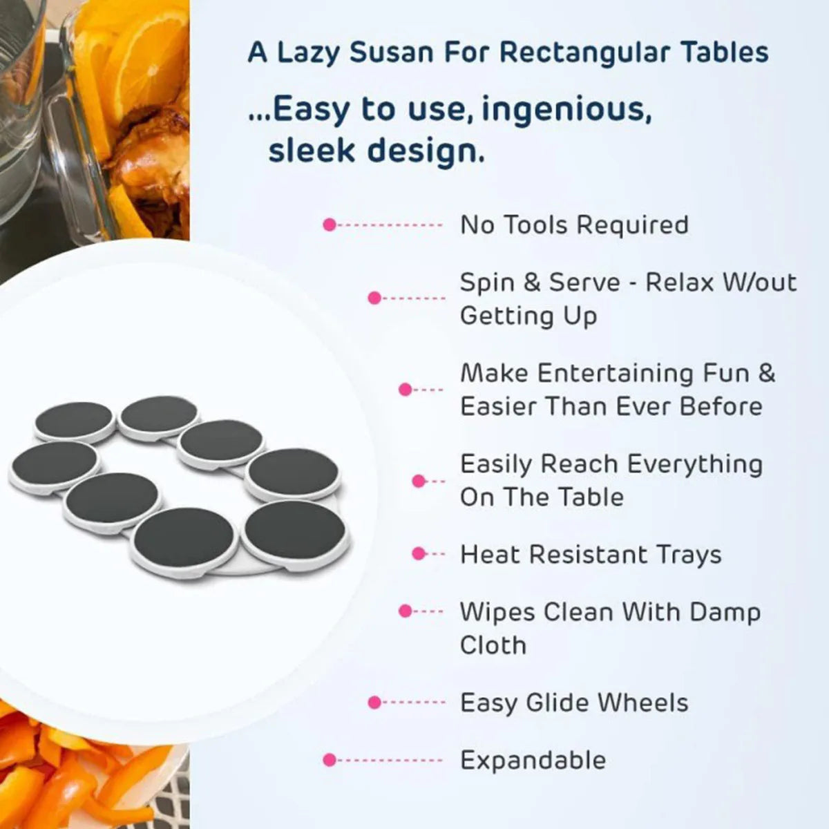 Rotating Dining Table Tray Food Serving Lazy Susan Tray Rotating Meal Tray Food Serving Turntable for Home Restaurant Kitchen