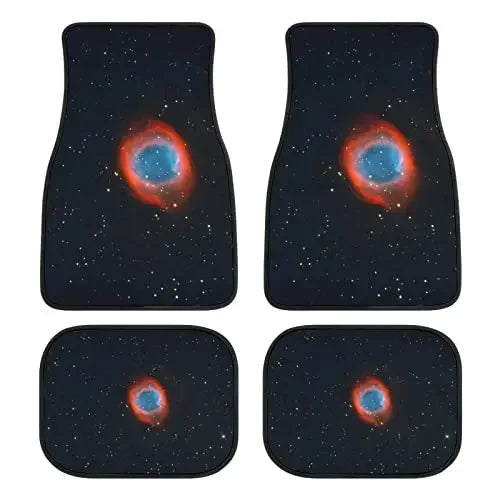 Car Floor Mat 4 Piece Sets Starry Night Universal All Weather Waterproof Driver Heel Pad Protector-Full Set Front & Rear Carpet