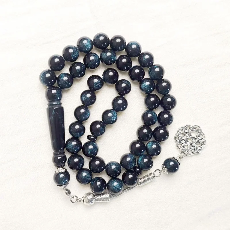 Muslim rosary 10mm 45 acrylic imitation beeswax starlight single ear bracelet TASBIH, Middle Eastern prayer rosary