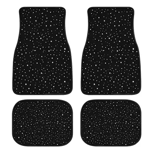 Car Floor Mat 4 Piece Sets Starry Night Universal All Weather Waterproof Driver Heel Pad Protector-Full Set Front & Rear Carpet