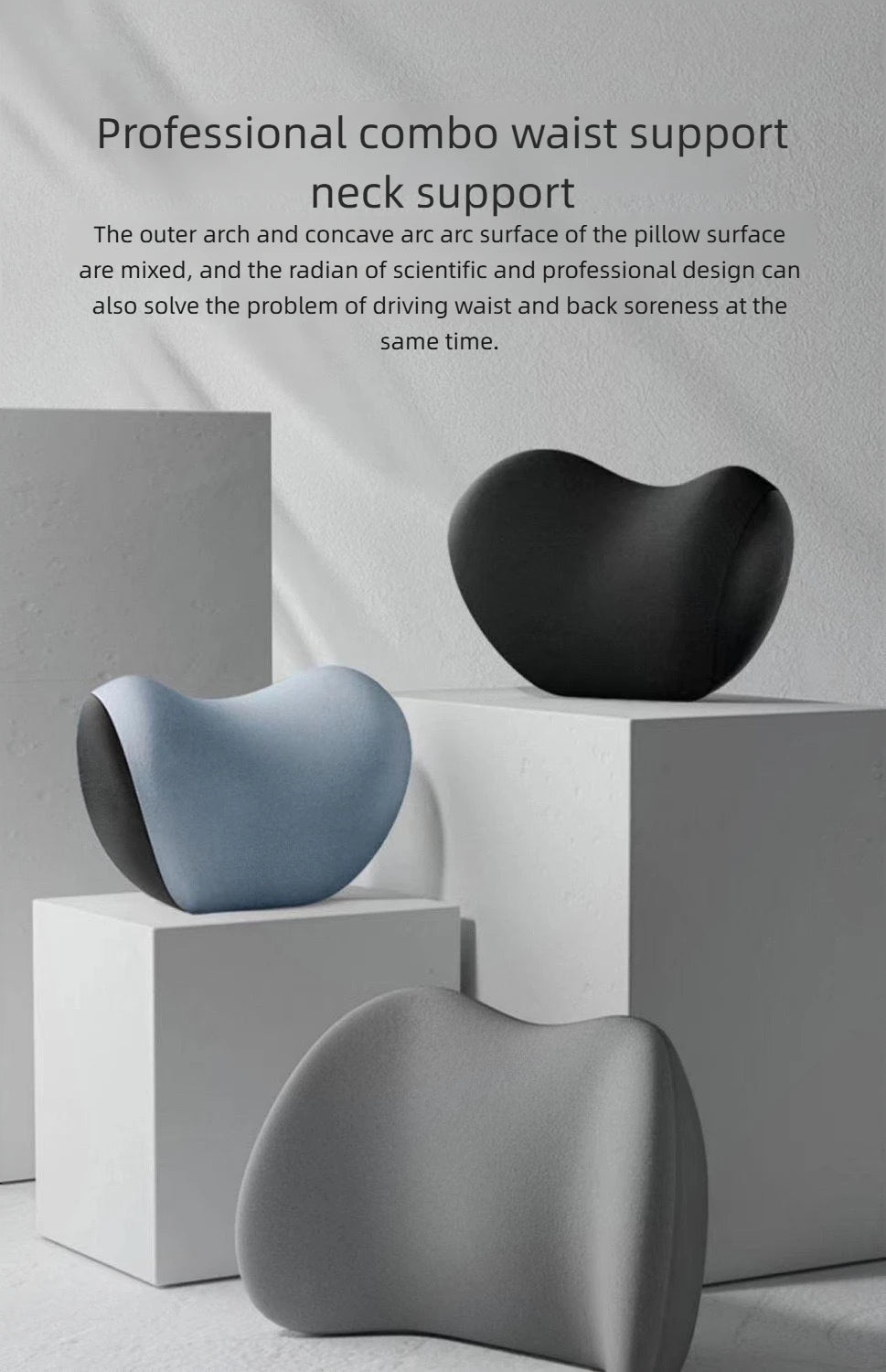 Car Headrest Lumbar Support Shoulder Pillow Memory Foam Headrest Lumbar Support Car Seat Backrest Cushion No LOGO Cross-border C