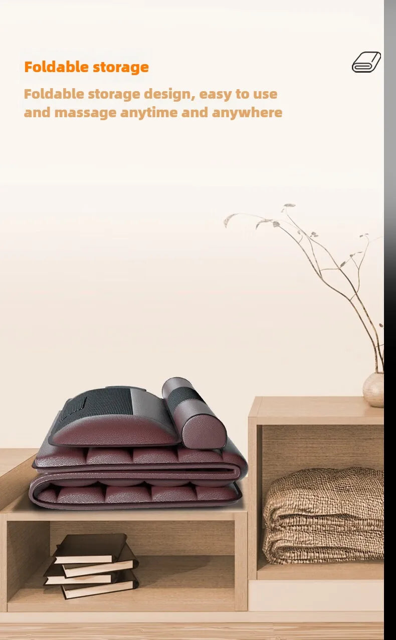 Electric Full Body Massage Mattress With Heating Hand Control Shoulder Neck Waist Airbag Back Kneading vibration Massage Cushion