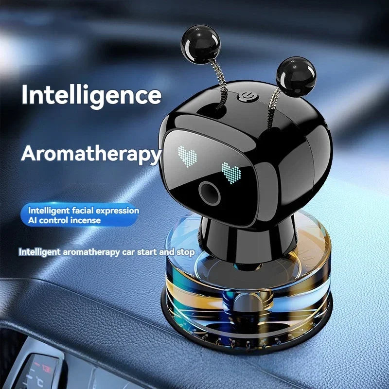 XMSJ Smart Car Air Freshener AI Rechargeable Car Aroma Diffuser Smart eyes 4 Levels of Adjustable Intelligent Car Diffuser Gift