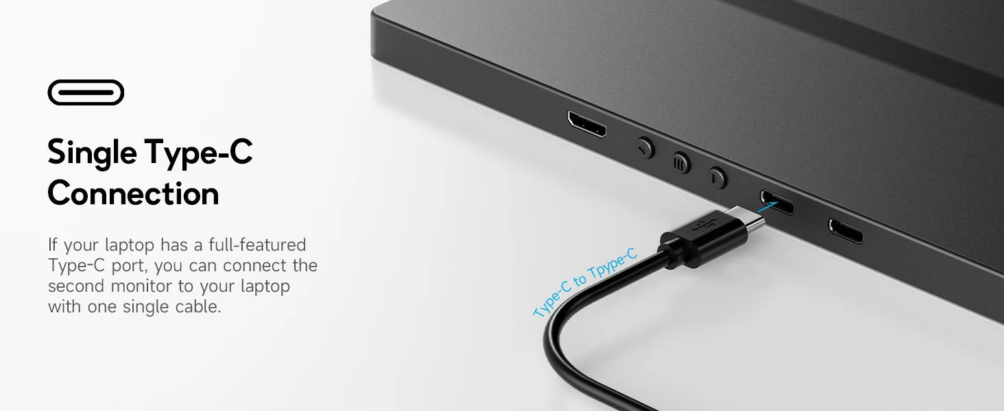 Dopesplay 14.1inch Portable Monitors 1200P FHD IPS Single Dual Second Screen Extender Display For Phone PC Mac 13.3-17" Laptops