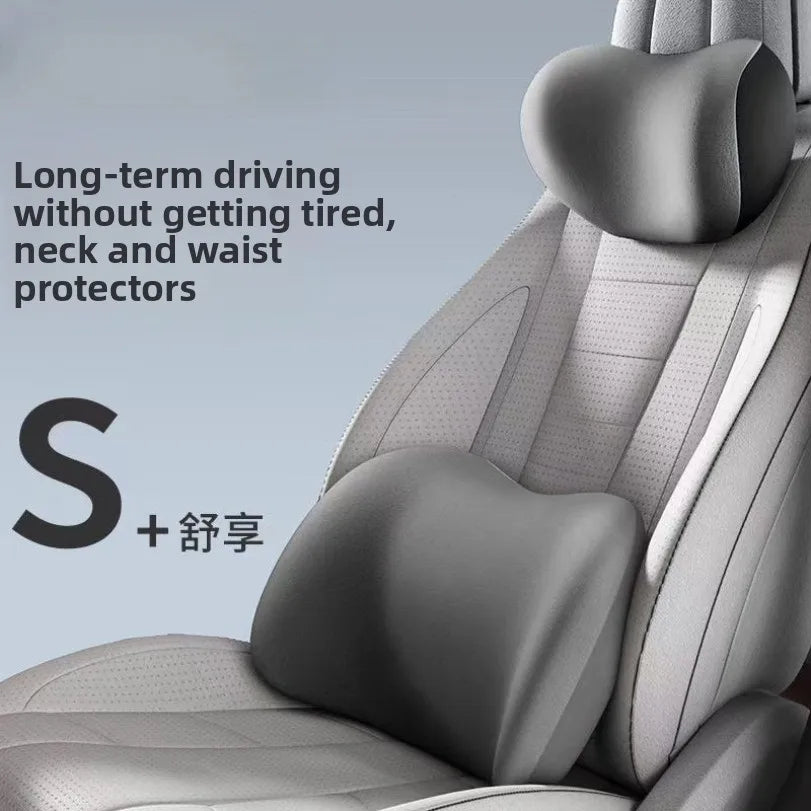 Car Headrest Lumbar Support Shoulder Pillow Memory Foam Headrest Lumbar Support Car Seat Backrest Cushion No LOGO Cross-border C