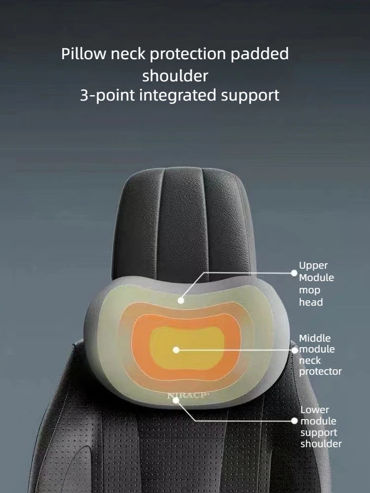 Car Headrest Lumbar Support Shoulder Pillow Memory Foam Headrest Lumbar Support Car Seat Backrest Cushion No LOGO Cross-border C