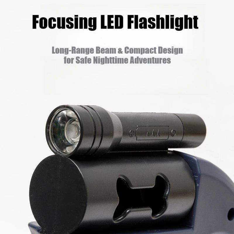 2-in-1 Retractable Dog Harness for Dual Dogs – Reflective Leash Dog Accessories with Built-in Flashlight & Anti-Tangle Clip