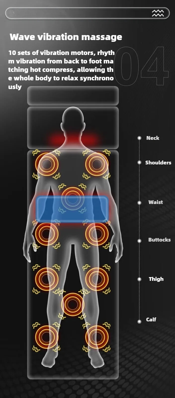 Electric Full Body Massage Mattress With Heating Hand Control Shoulder Neck Waist Airbag Back Kneading vibration Massage Cushion