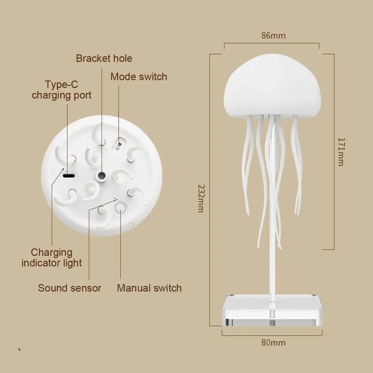 Jellyfish Night Light Floating Lamp Atmosphere Creative Bedside Usb Decorative Lights Cute Room Decor Holiday Decoration Hanging