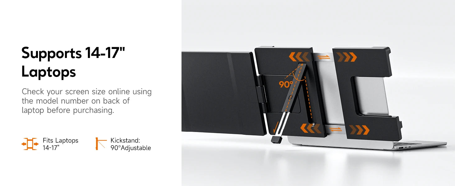 Dopesplay 14.1inch Portable Monitors 1200P FHD IPS Single Dual Second Screen Extender Display For Phone PC Mac 13.3-17" Laptops