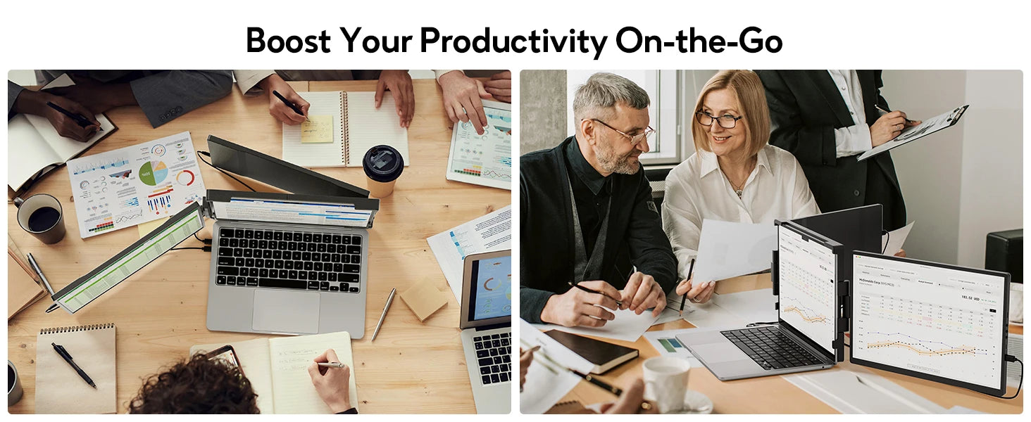 Dopesplay 14.1inch Portable Monitors 1200P FHD IPS Single Dual Second Screen Extender Display For Phone PC Mac 13.3-17" Laptops