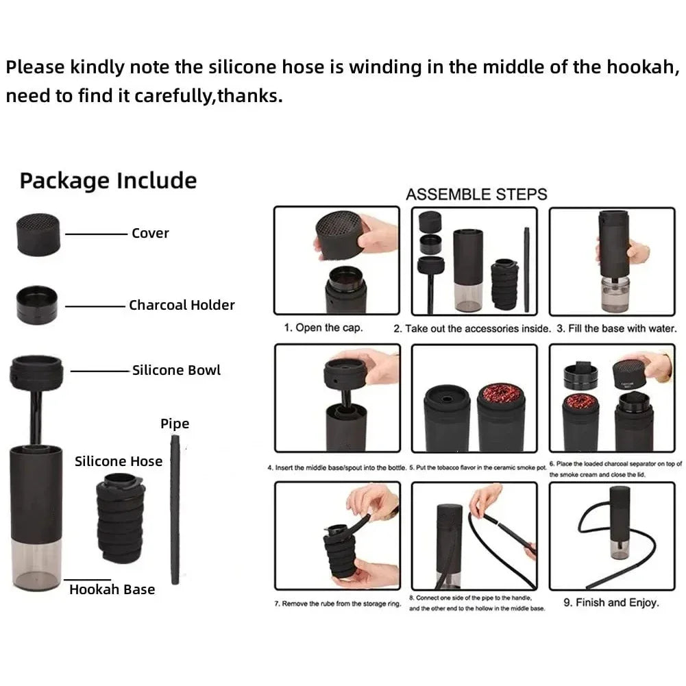 Portable Shisha Hookah Set Arabic Hookah Cup Removable Fashionable Hookah Holder Portable Car Hookah Household Hookah In The Car