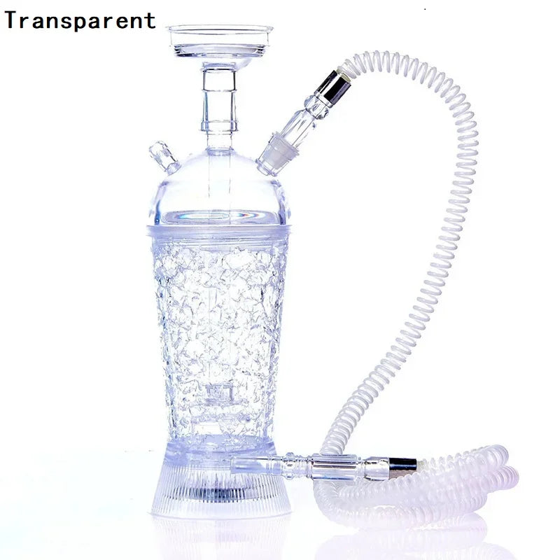 Portable Car Hookah Cup Shisha Set with Colorful LED Light Nargile Complete Outdoor Travel Water Pipe Smoking Accessories Gifts