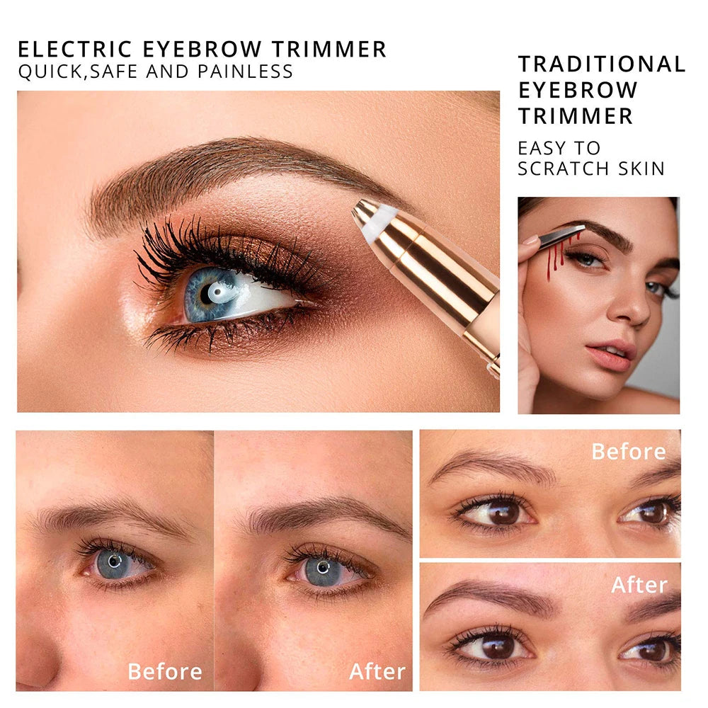 Micro Epilator for Ladies Eyebrow Trimmer Woman Epilator Machine Electric 4 In 1 Wet and Dry Use Painless Hair Remover Shaver