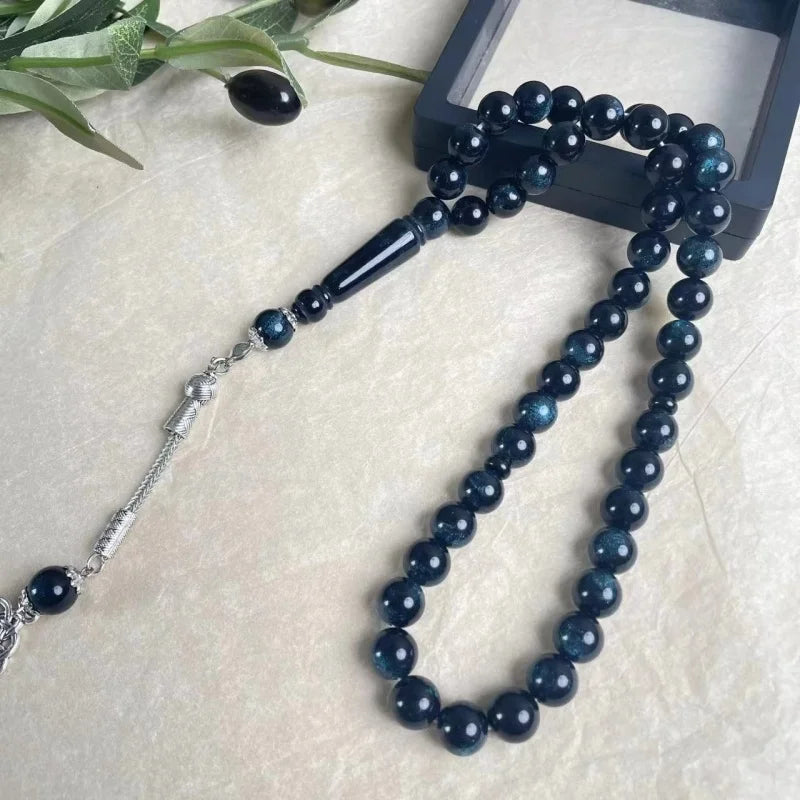 Muslim rosary 10mm 45 acrylic imitation beeswax starlight single ear bracelet TASBIH, Middle Eastern prayer rosary