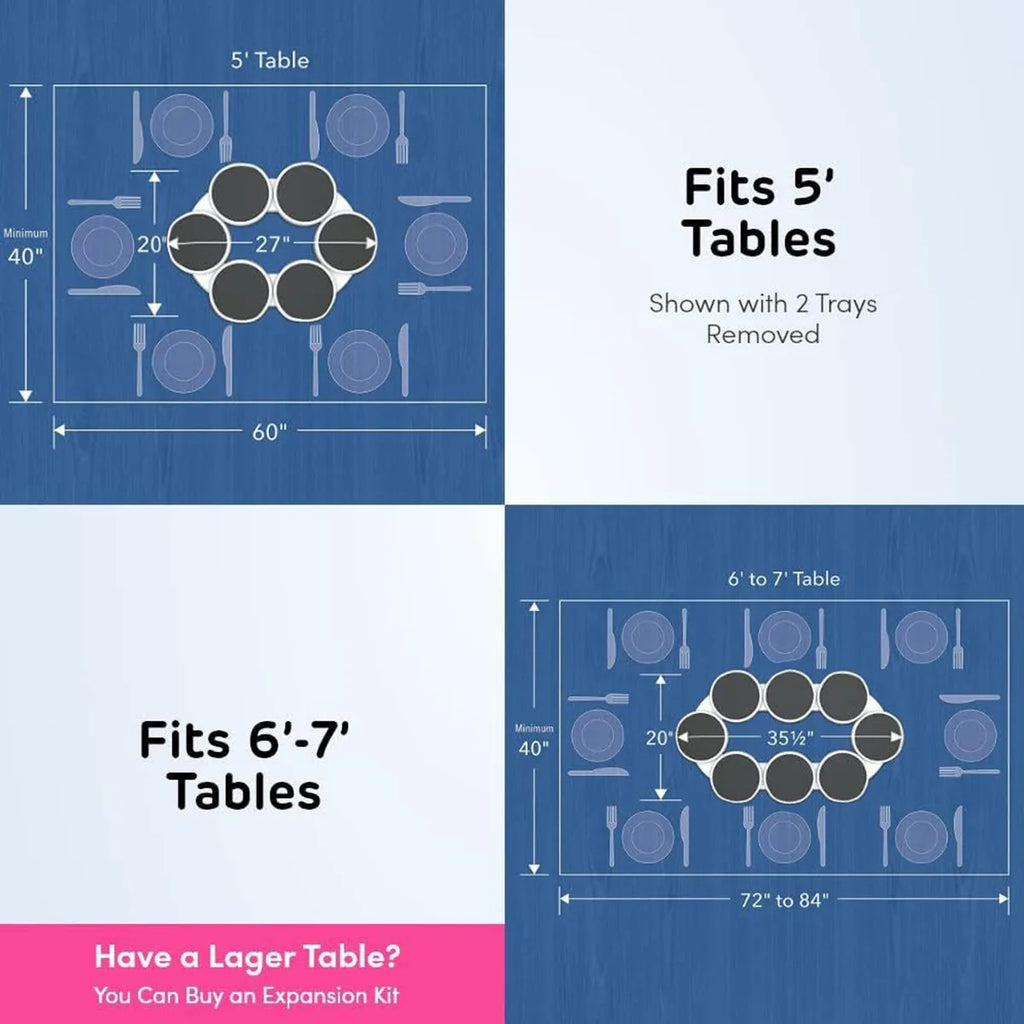 Rotating Dining Table Tray Food Serving Lazy Susan Tray Rotating Meal Tray Food Serving Turntable for Home Restaurant Kitchen