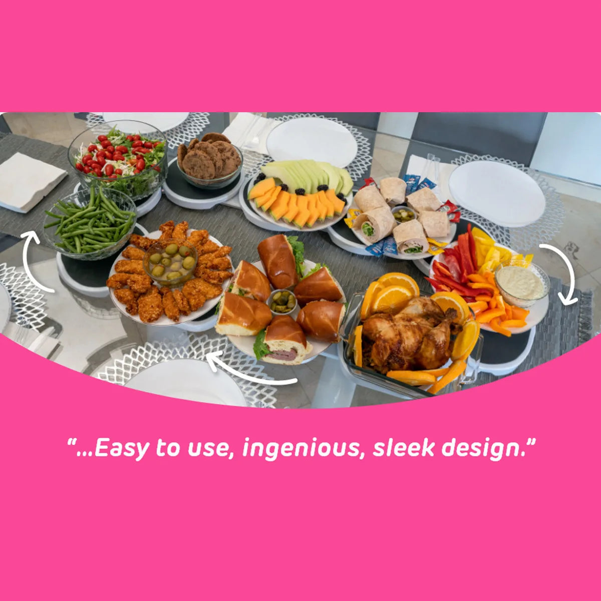 Rotating Dining Table Tray Food Serving Lazy Susan Tray Rotating Meal Tray Food Serving Turntable for Home Restaurant Kitchen