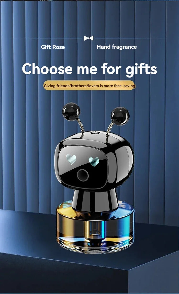 XMSJ Smart Car Air Freshener AI Rechargeable Car Aroma Diffuser Smart eyes 4 Levels of Adjustable Intelligent Car Diffuser Gift