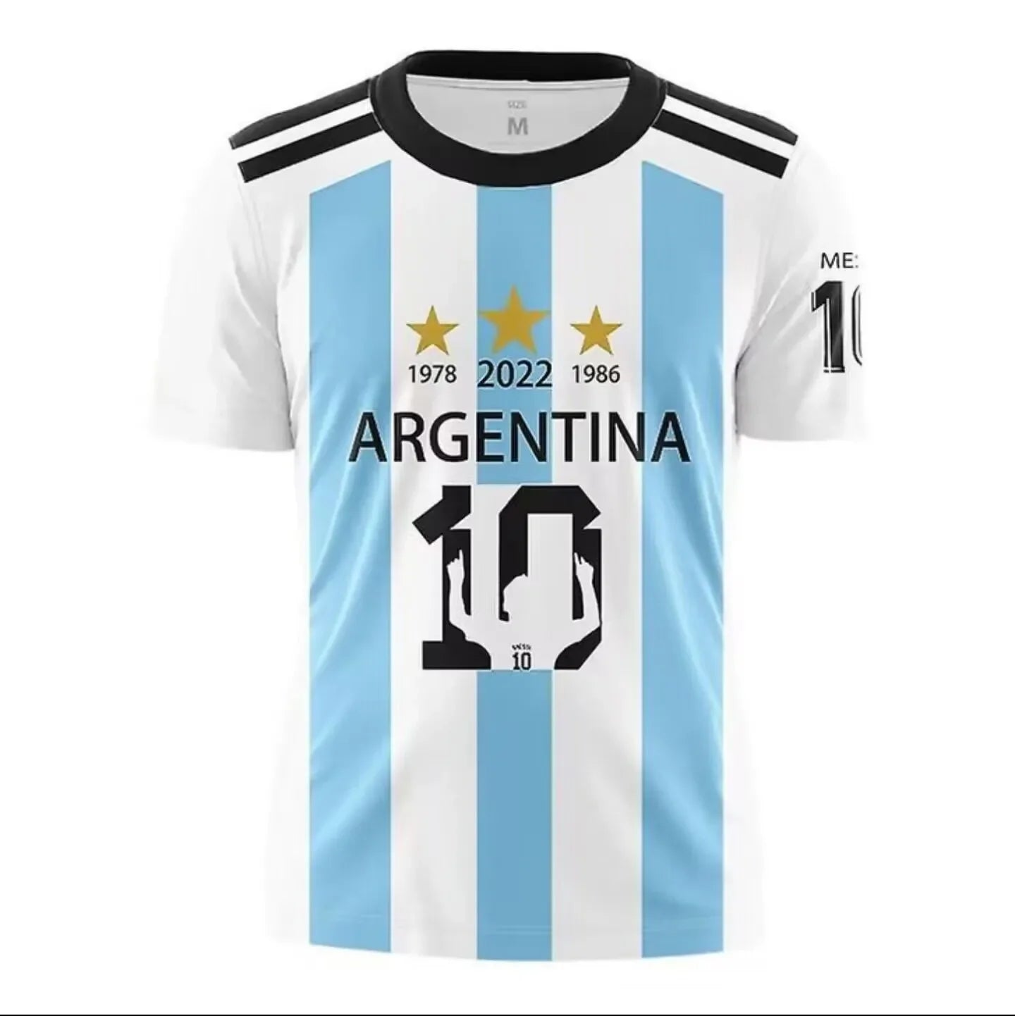 2025 Men's T-shirt 3D Printing Argentina Original Football Shirt Fashion Trend Printing Breathable Short-sleeved Sportswear