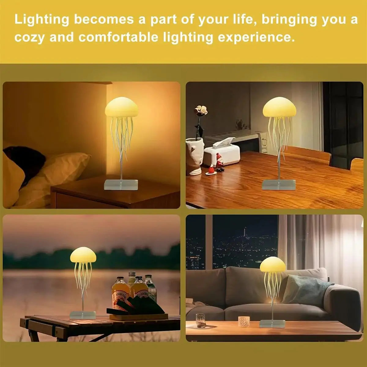 Jellyfish Night Light Floating Lamp Atmosphere Creative Bedside Usb Decorative Lights Cute Room Decor Holiday Decoration Hanging