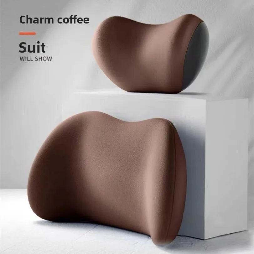 Car Headrest Lumbar Support Shoulder Pillow Memory Foam Headrest Lumbar Support Car Seat Backrest Cushion No LOGO Cross-border C